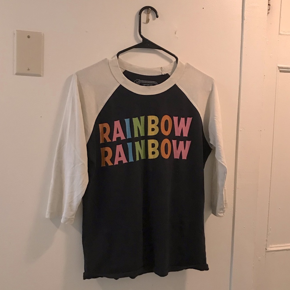 Rainbow raglan baseball tee